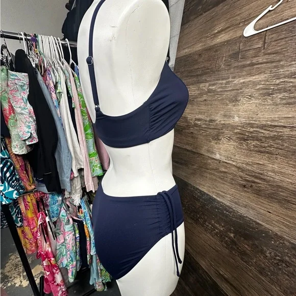 Athleta Navy Blue Bikini Set Bathing Suit Size Small - Picture 7 of 8